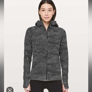 Lululemon Full Zip Floral Print Cotton Fleece Hoodie